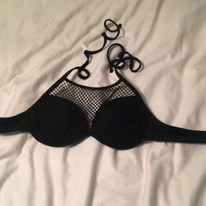 black high neck halter bikini
